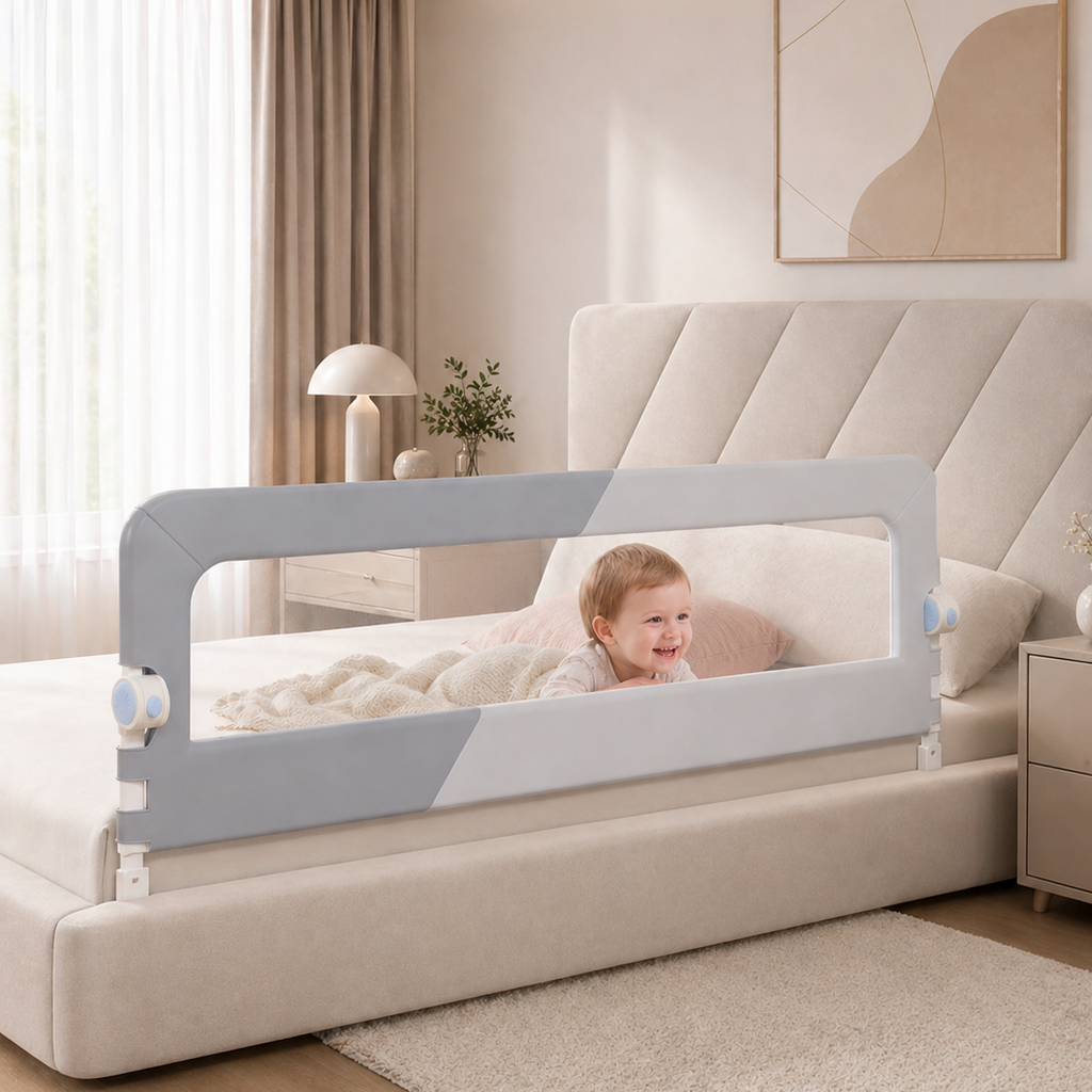 No-Drill Adjustable Baby Bed Rail Guard