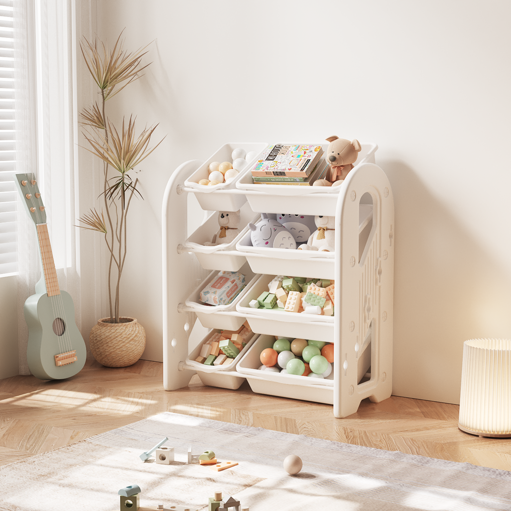 Multi-Tier Kids Toy & Book Storage Shelf