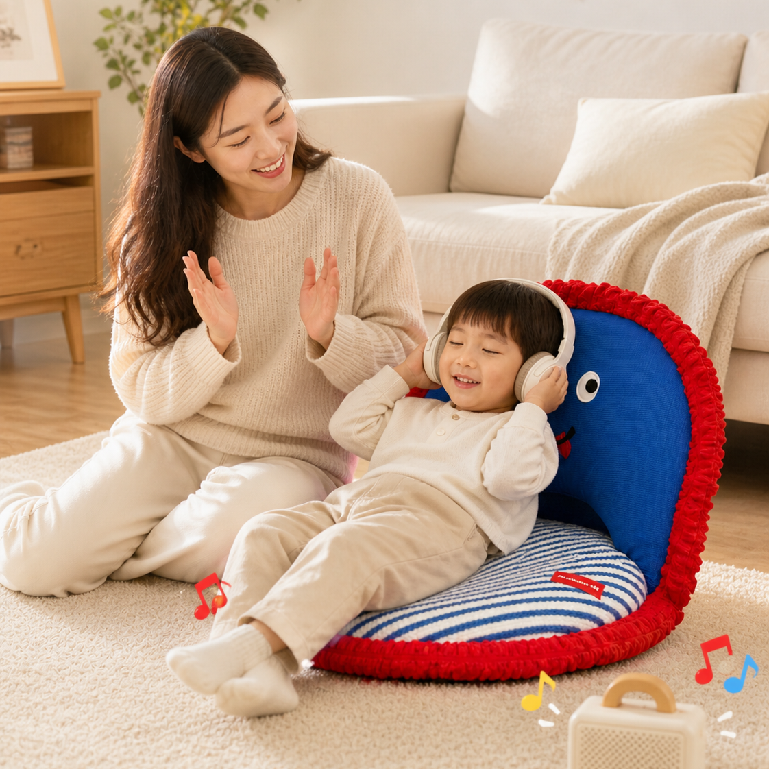Blue Smiley Adjustable Kids Chair
