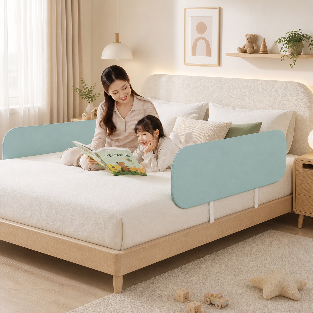 Tool-Free Foldable Bed Rail for Kids