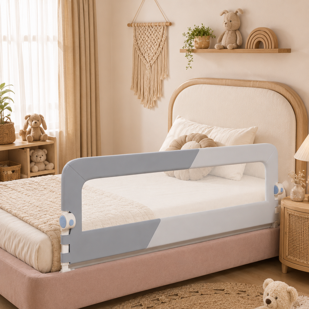 No-Drill Adjustable Baby Bed Rail Guard