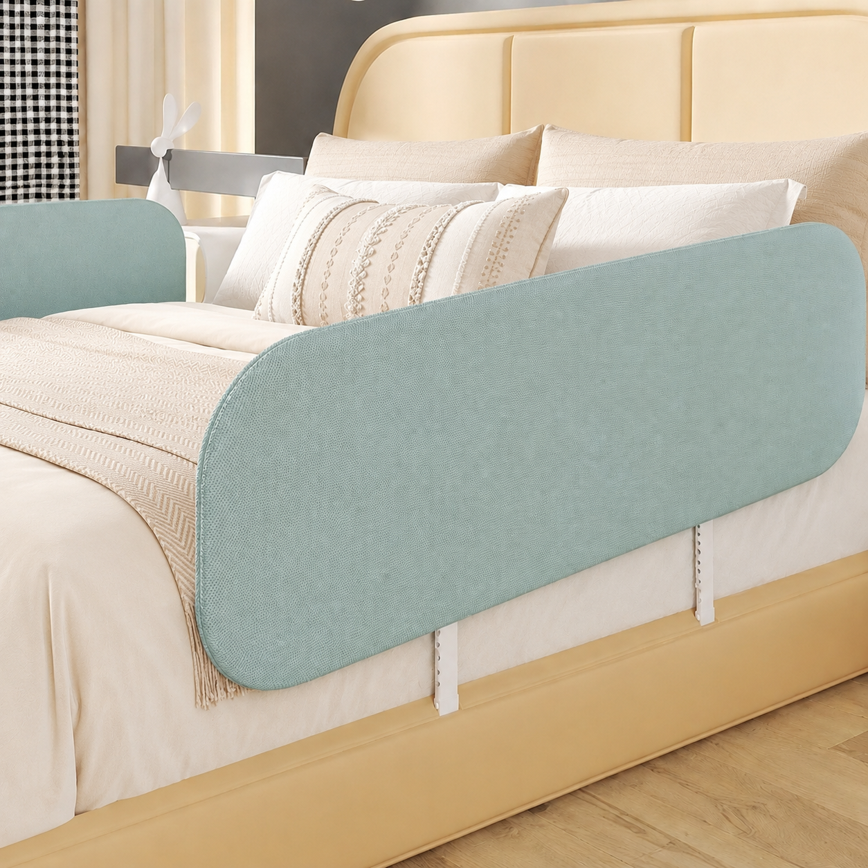 Tool-Free Foldable Bed Rail for Kids